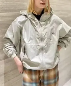 DANTON　ナイロンフードジャケット　グレージュ S