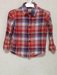 UNIQLO チェック柄 長袖シャツ 110