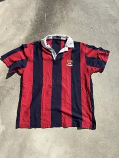 Polo Ralph Lauren 赤紺ストライプ ポロシャツ L