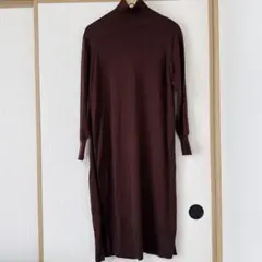 ROPE ロペ ウール ハイネックニットワンピース 38 M 茶 ブラウンのサムネイル
