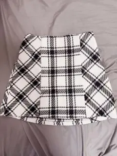 バックリボンツイードチェックミニスカート[gm699]