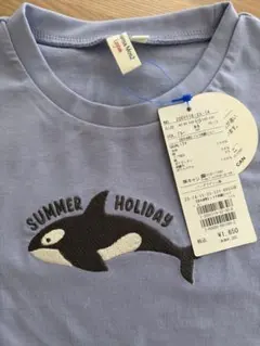 Samansa Mos2 Lagom シャチ刺繍Tシャツ パープル110cmのサムネイル