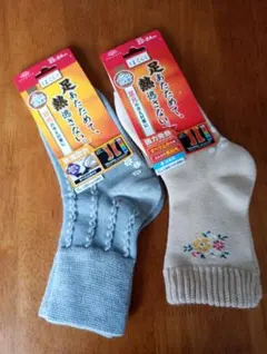 足くらく 保温靴下 2足セット 22-24cm 冷え対策