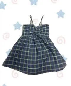 DAZY チェック柄 キャミワンピース ネイビー