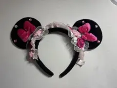 ディズニー カチューシャ ミニー バラ ピンク フリル