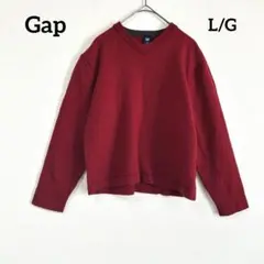 GAP ギャップ 毛100% Vネックセーター ニット 丈短め 赤