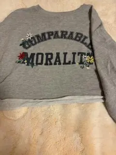 グレー クロップド丈　トレーナー Mサイズ