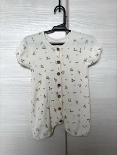 peekaboo（ピーカブー）ベビー ロンパース 半袖 花柄 ナチュラルカラー