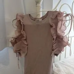 SNIDEL フリルスリーブニットプルオーバー