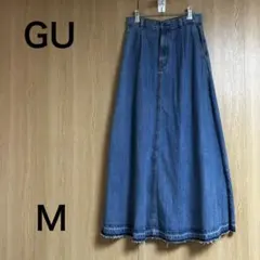 GU デニムロングスカート Mサイズ ブルー