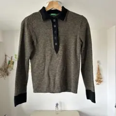 BENETTON レディース　ボーダー　長袖ポロシャツ