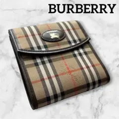BURBERRY ノバチェック 二つ折り財布 ホースロゴ ※内側ベタ有りのサムネイル