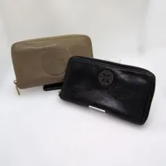 トリーバーチ 長財布 2個セット ラウンドファスナー レザー 黒 茶色 ロゴのサムネイル