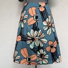 ミナ 花柄刺繍 フレアスカート ブラウン - メルカリ
