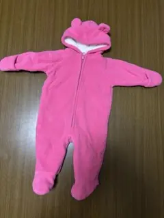 ピンク フリース アウター クマ耳付き