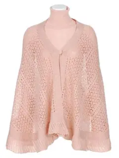 未使用！◆レベッカテイラー◆薄ピンク◆ポンチョ＆タートルニットセットアップ