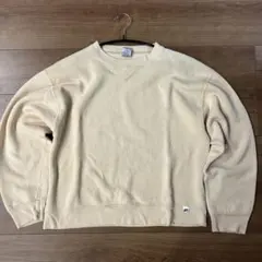 90s-00s メキシコ製 ラッセル 無地スウェット ライトベージュ M