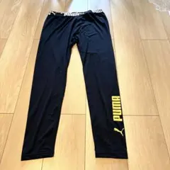 新品タグ付きPUMA ブラックタイツ ロゴ入り L C73番