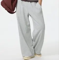 ユニクロ スウェットワイドパンツ グレー