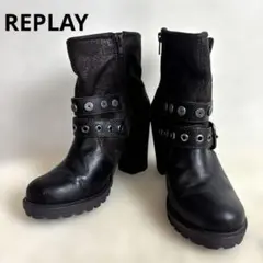 "REPLAY" Biker Heel Boots EUR38 brownのサムネイル