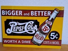 【レトロ・メタルサイン】PEPSI ペプシ【ブリキ看板•未使用】のサムネイル