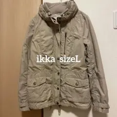 ikka ベージュ フード付きジャケット