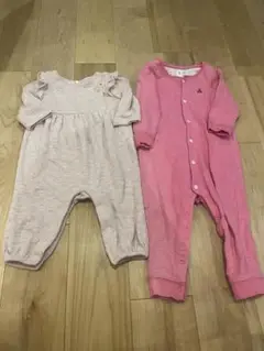 ロンパース2枚セット（ピンク・ライトピンク）
