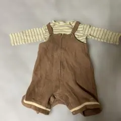 長袖カットソー&フリースオーバーオールセット