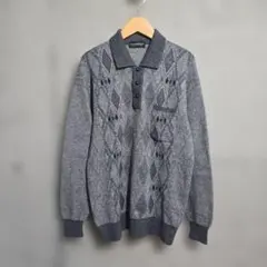 90's 美品古着　カシミヤ混　DADポロシャツニット　セーター　プルオーバー