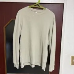 UNIQLO ワッフルクルーネック　ベージュ　Mサイズ