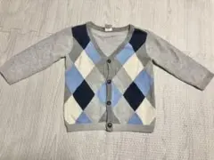 H&M ダイヤモンド柄 カーディガン 80〜90cm