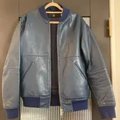 UNITED ARROWS ライダース レザージャケット 牛革 青系 Sサイズ