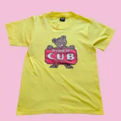古着Tシャツ アメリカ製 くま 黄色　シングルステッチ　S