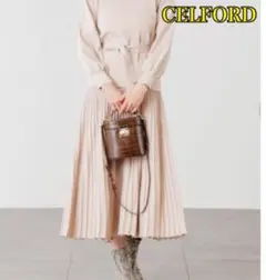 【完売入手困難】CELFORD 2way クロコ型押し　バニティバック　ブラウンのサムネイル