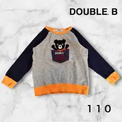 DOUBLE.B クマ刺繍 トレーナー ラグラン　110