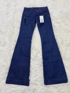 未使用品 LE SOUK ルスーク 日本製 ブーツカットデニム ジップポケット付