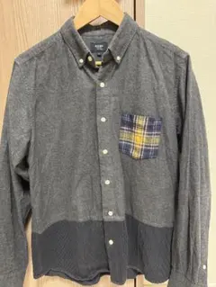 【秋物】BEAMS HEART グレー長袖シャツ