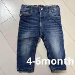 ダークブルーデニムパンツ ハートボタン付き　70cm