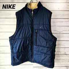 NIKE★中綿ベスト ネイビー リバーシブル 刺繍ロゴ ナイキ L
