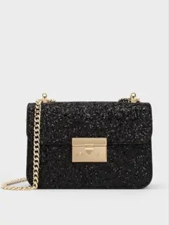 チャールズアンドキース　グリッター プッシュロックチェーンハンドルバッグ