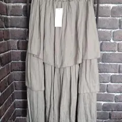 AMERICAN HOLIC カーキ オフショルダー ロングスカート