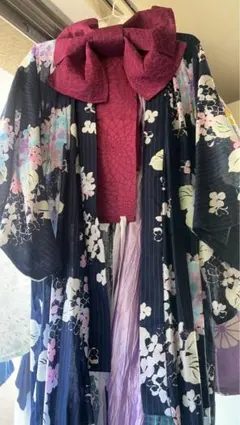 花柄浴衣・帯セット