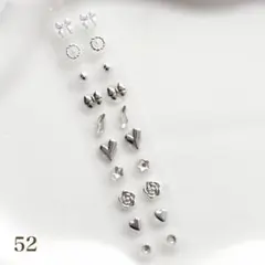 耳つぼジュエリー 20粒 リボン ハート シルバー ピンク