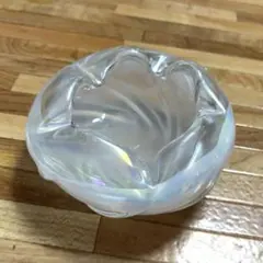 ヴィンテージ ガラス アクセサリートレイ オーロラ ホワイト 灰皿