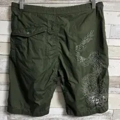 MAHARISHI ミリタリーショートパンツ ドラゴン刺繍 sizeM インド製のサムネイル