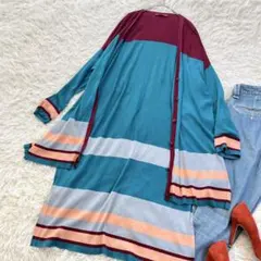 マックスマーラ アシメ ロングカーディガン シルク コットン Lサイズ 洗える