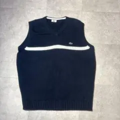 【ラコステ】ニットベスト　ネイビー　サイズ4　L相当　LACOSTE