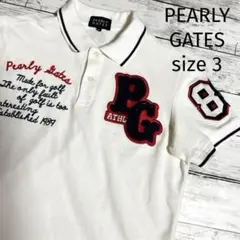 ◆日本製◆　パーリーゲイツ　ポロシャツ　サイズ3　S　半袖　PEARYGATES