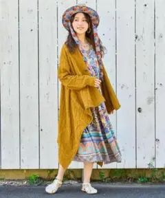 アミナ 【チャイハネ】ペイズリ柄MEN'Sジャガードニットカーディガン