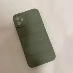 iPhone11ケース　ダウンジャケット風　カーキ　オリーブ